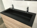 Plan vasque Design caniveau, sur mesure, Largeur 100 à 200 cm x Profondeur 40 à 60 cm, résine minérale ACRYSTONE® SOLID-SURFACE Finition lisse, Livraison Offerte et Rapide.